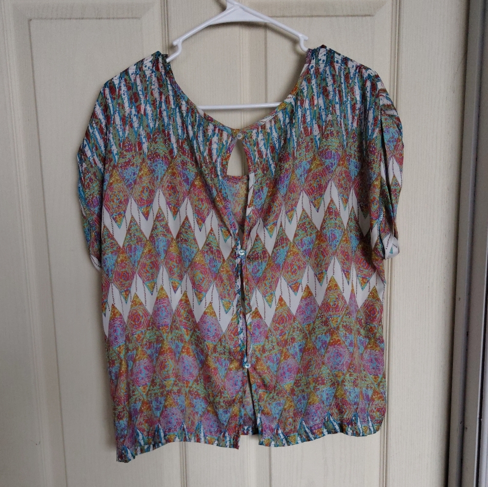 Button down back loose fitted shirt
